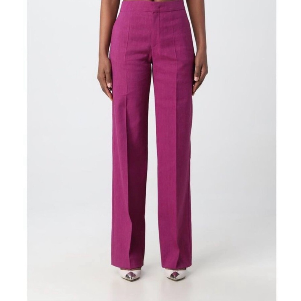 Isabel Marant Wide-Leg High-Rise Pants in Magenta